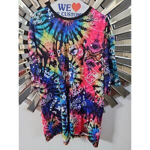 Fresh Prints of Bel Air Men's Tye Dye Graffiti Print T-Shirt Size 3XL Multicolor